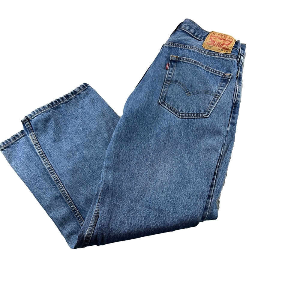 Levis 550 Relaxed Fit Jeans Mens 32x30 Blue Denim Classic Medium Wash Tapered